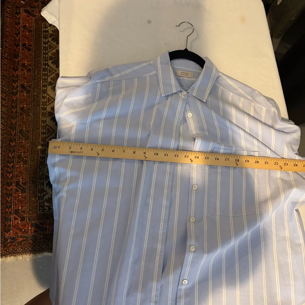 AYR Light Blue and White Striped Button-Down Shirt - Picture 5 of 6